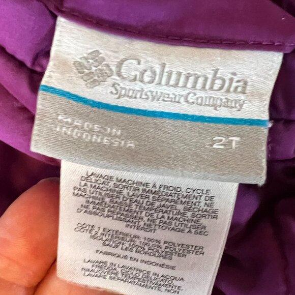 Columbia Reversible Hooded Jacket – Purple Puffer & Fleece – 2T - Picture 5 of 6